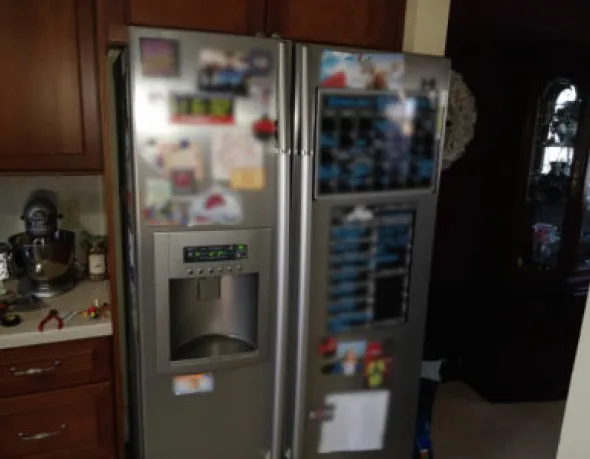 The LG refrigerator working again after the repair
